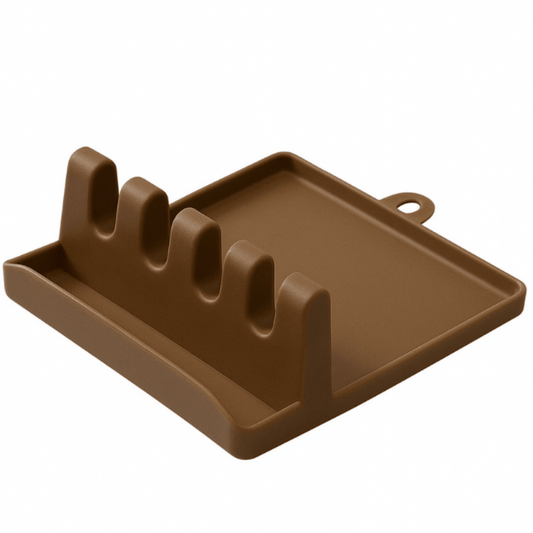 Plastic Spoon Rest with Drip Tray | Heat Resistant Utensil Holder for Kitchen Counter and Stove
