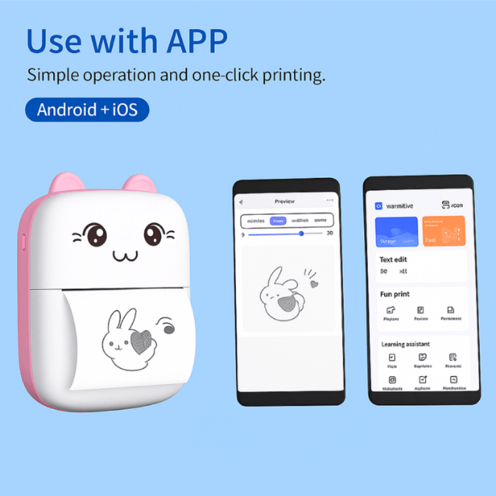 Mini Portable Printer – Wireless Pocket Thermal Printer for Photos, Notes, and Labels