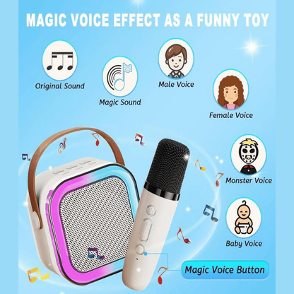 K12 Bluetooth Speaker with Wireless Microphone – Portable Karaoke Speaker with LED Lights