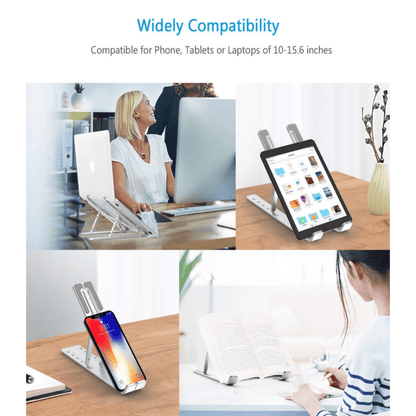 Adjustable Metal Laptop Stand – Portable Ergonomic Notebook Riser for Desk and Travel