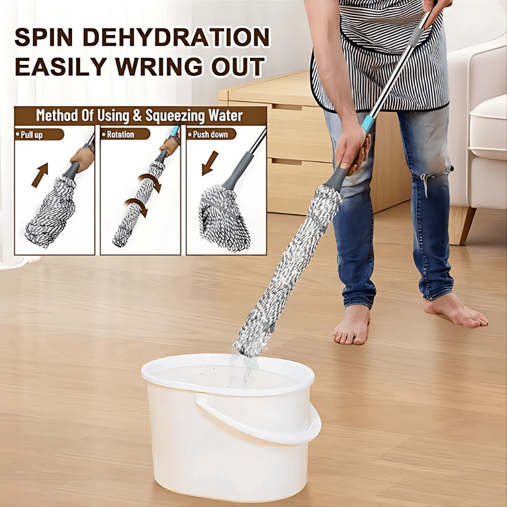 Wringing Twist Mop – Self-Squeezing Floor Cleaning Mop with Super Absorbent Head