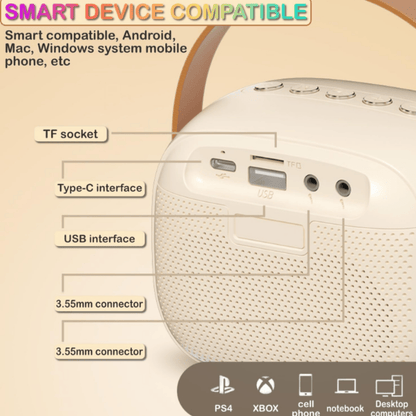 K30 Bluetooth Speaker with Wireless Microphone – Portable Karaoke Speaker with LED Party Lights