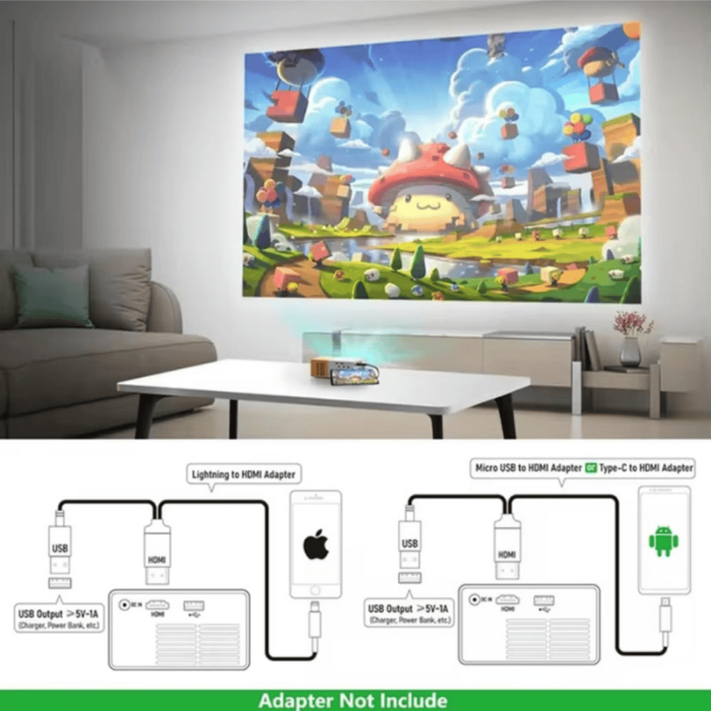 Mini Portable Projector – Compact LED Home Theater Projector for Movies, Gaming, and Presentations