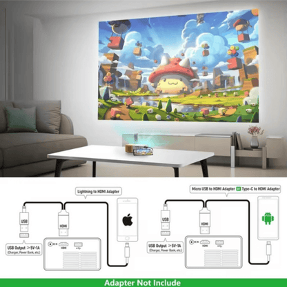 Mini Portable Projector – Compact LED Home Theater Projector for Movies, Gaming, and Presentations