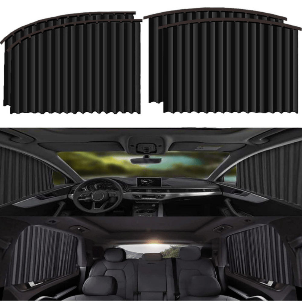 Premium Car Sunshade Curtains – 4-Piece UV Protection & Privacy Set for All Vehicles