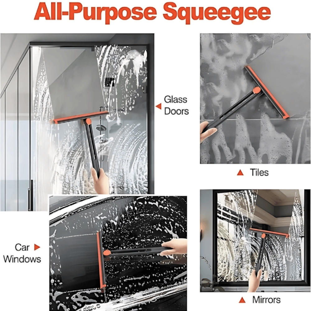 Window Glass Cleaner – Adjustable Handle Squeegee for Streak-Free Cleaning