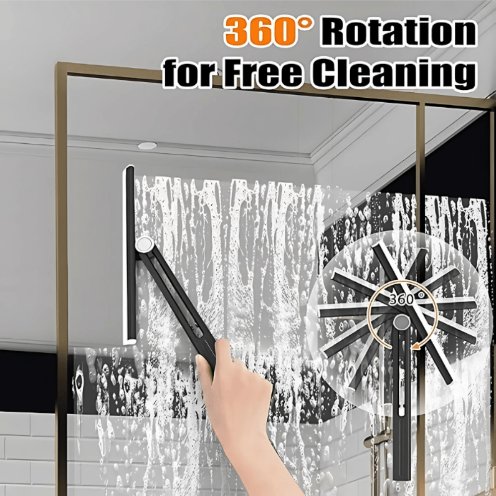 Window Glass Cleaner – Adjustable Handle Squeegee for Streak-Free Cleaning