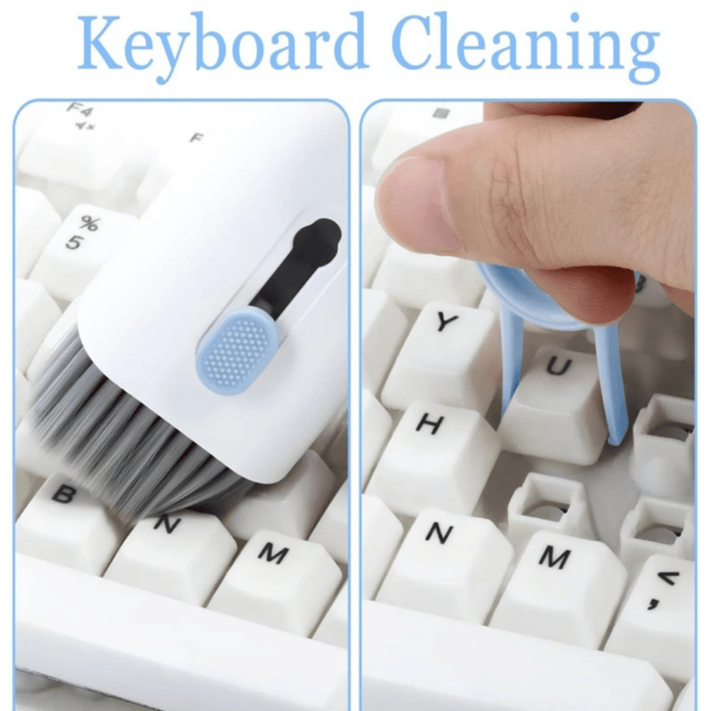 7-in-1 Keyboard Cleaning Brush Kit – Multifunctional Cleaner for Laptop, Earbuds, and Electronics