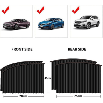 Premium Car Sunshade Curtains – 4-Piece UV Protection & Privacy Set for All Vehicles