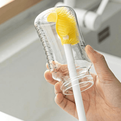 Silicone Bottle Cleaning Brush – Long Handle Scrubber for Bottles, Jars, and Glassware