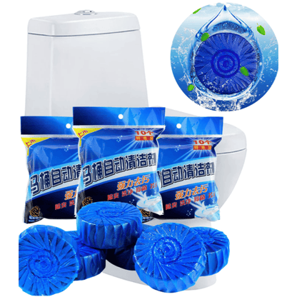 Blue Bubble Toilet Cleaner Tablets – Automatic Flush Freshener and Deodorizer