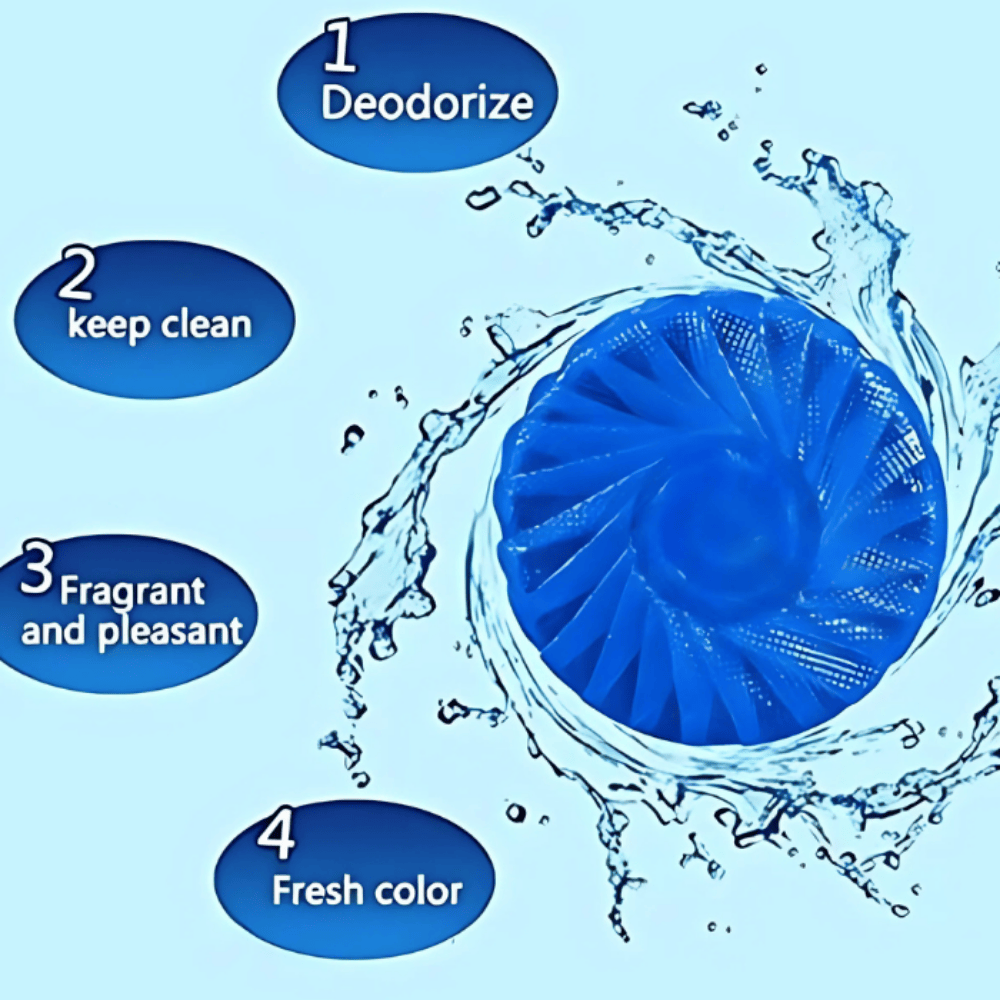 Blue Bubble Toilet Cleaner Tablets – Automatic Flush Freshener and Deodorizer