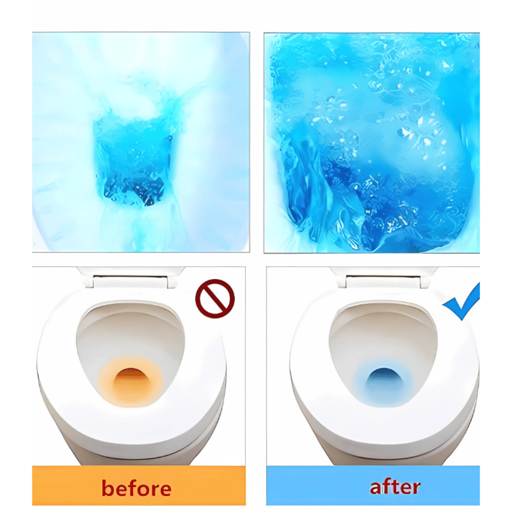 Blue Bubble Toilet Cleaner Tablets – Automatic Flush Freshener and Deodorizer