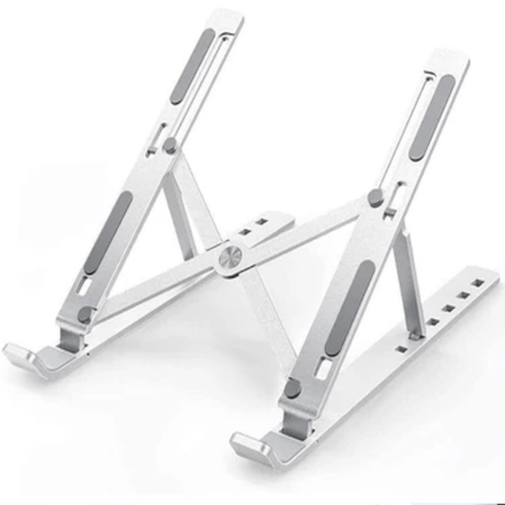 Adjustable Metal Laptop Stand – Portable Ergonomic Notebook Riser for Desk and Travel
