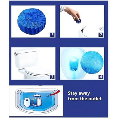Blue Bubble Toilet Cleaner Tablets – Automatic Flush Freshener and Deodorizer