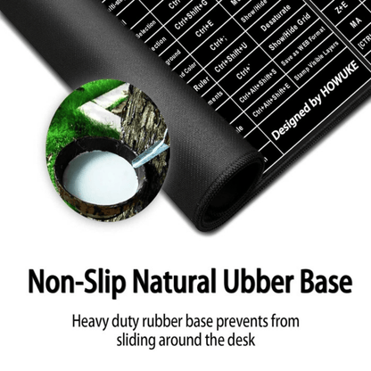 Large Shortcut Key Keyboard Mat – Office Desk Mat with Excel, Word, CAD & Photoshop Shortcuts
