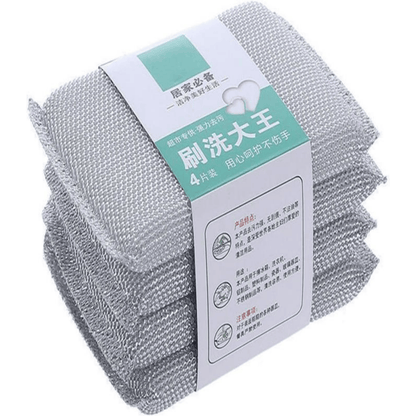 Dish Cleaner Sponge Set of 4 – Multipurpose Scrub Pads for Kitchen Cleaning