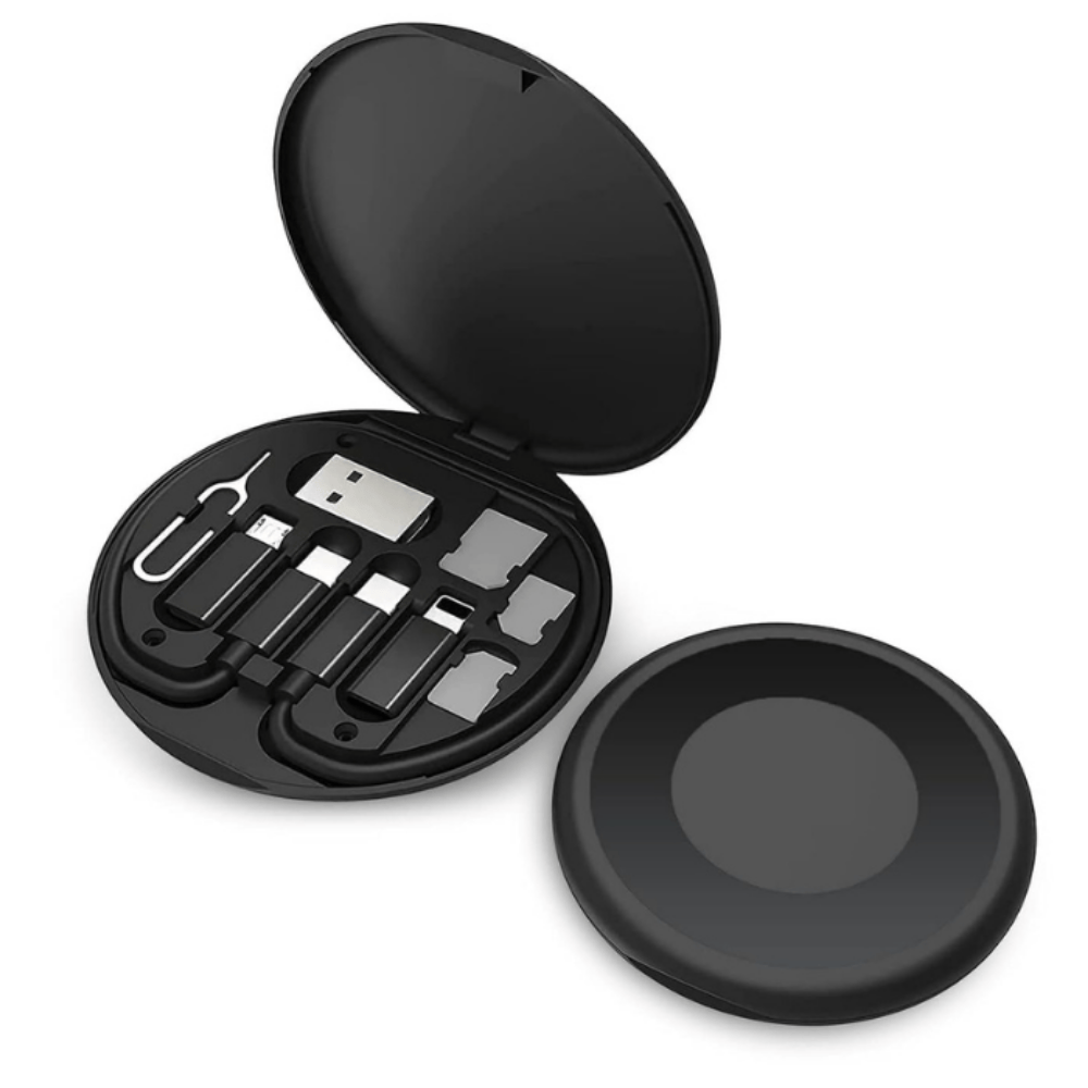 60W Multi-Function Data Cable Set – Portable 6-in-1 Charging Kit with USB, Type-C, Micro and SIM Tools