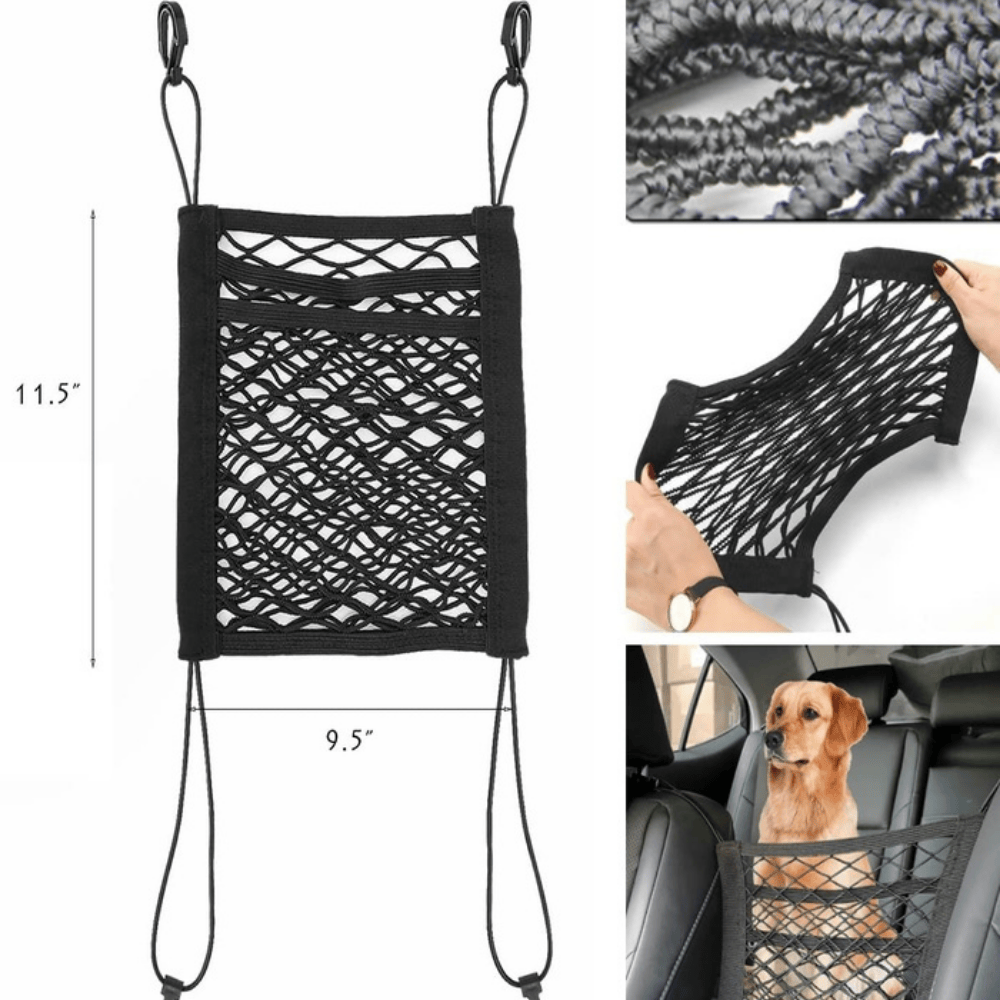Car Mesh Storage Organizer – Universal Seat Back Net Pocket for Vehicle Interior