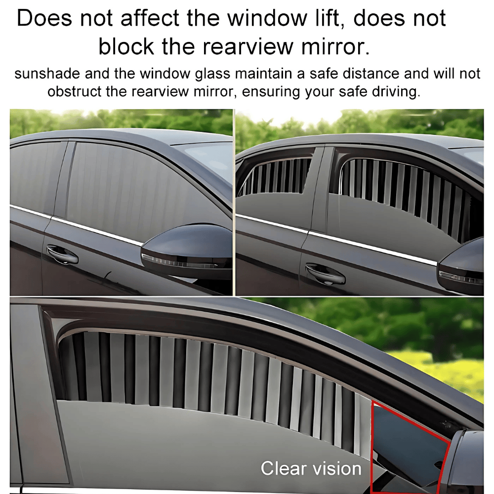 Premium Car Sunshade Curtains – 4-Piece UV Protection & Privacy Set for All Vehicles