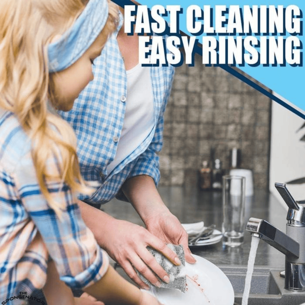 Dish Cleaner Sponge Set of 4 – Multipurpose Scrub Pads for Kitchen Cleaning