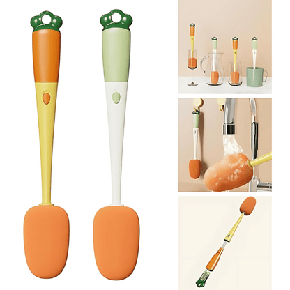 Bottle Cleaning Brush – Long Handle Sponge Brush for Bottles, Jars, and Glassware