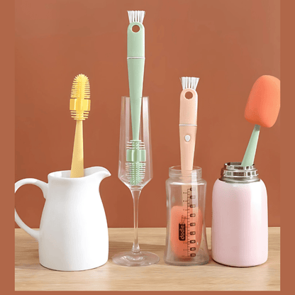Bottle Cleaning Brush – Long Handle Sponge Brush for Bottles, Jars, and Glassware