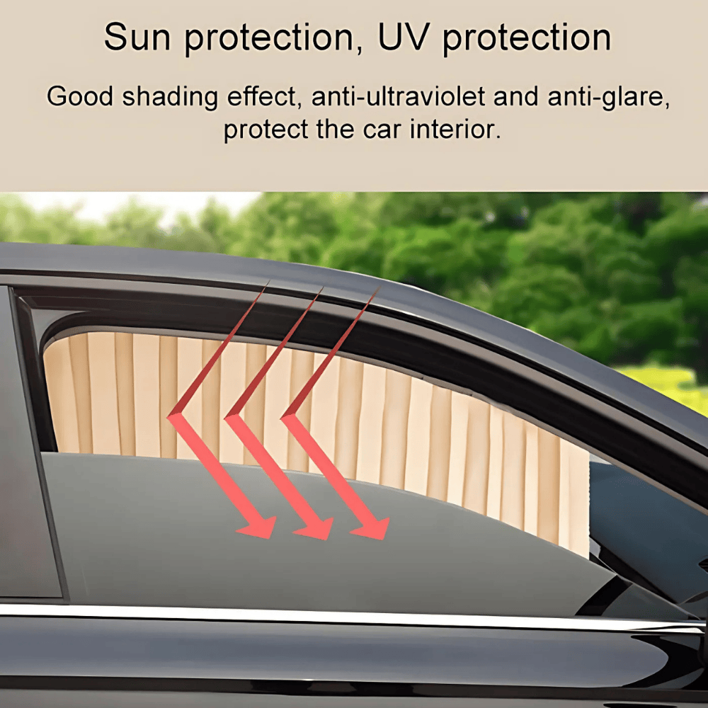 Premium Car Sunshade Curtains – 4-Piece UV Protection & Privacy Set for All Vehicles