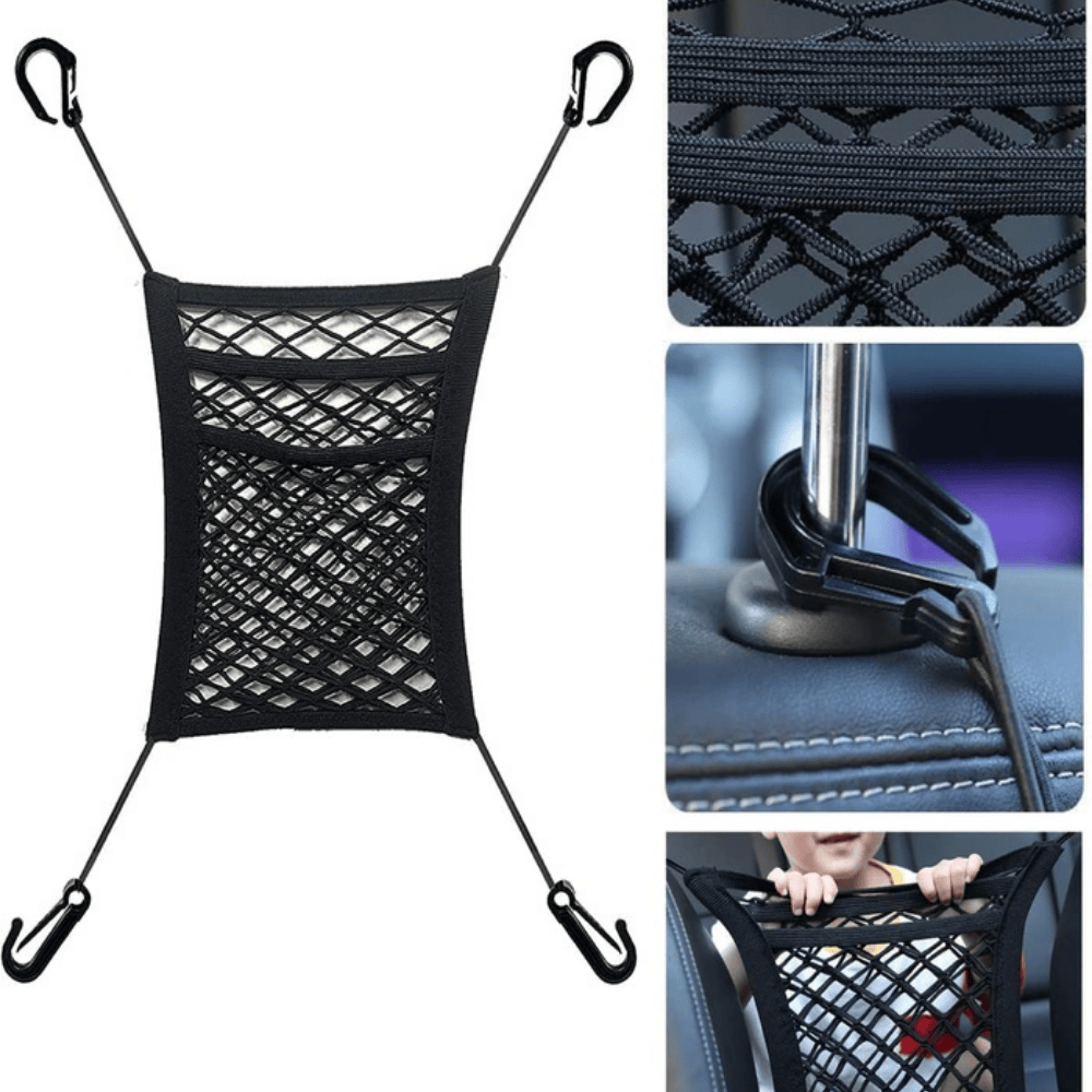 Car Mesh Storage Organizer – Universal Seat Back Net Pocket for Vehicle Interior