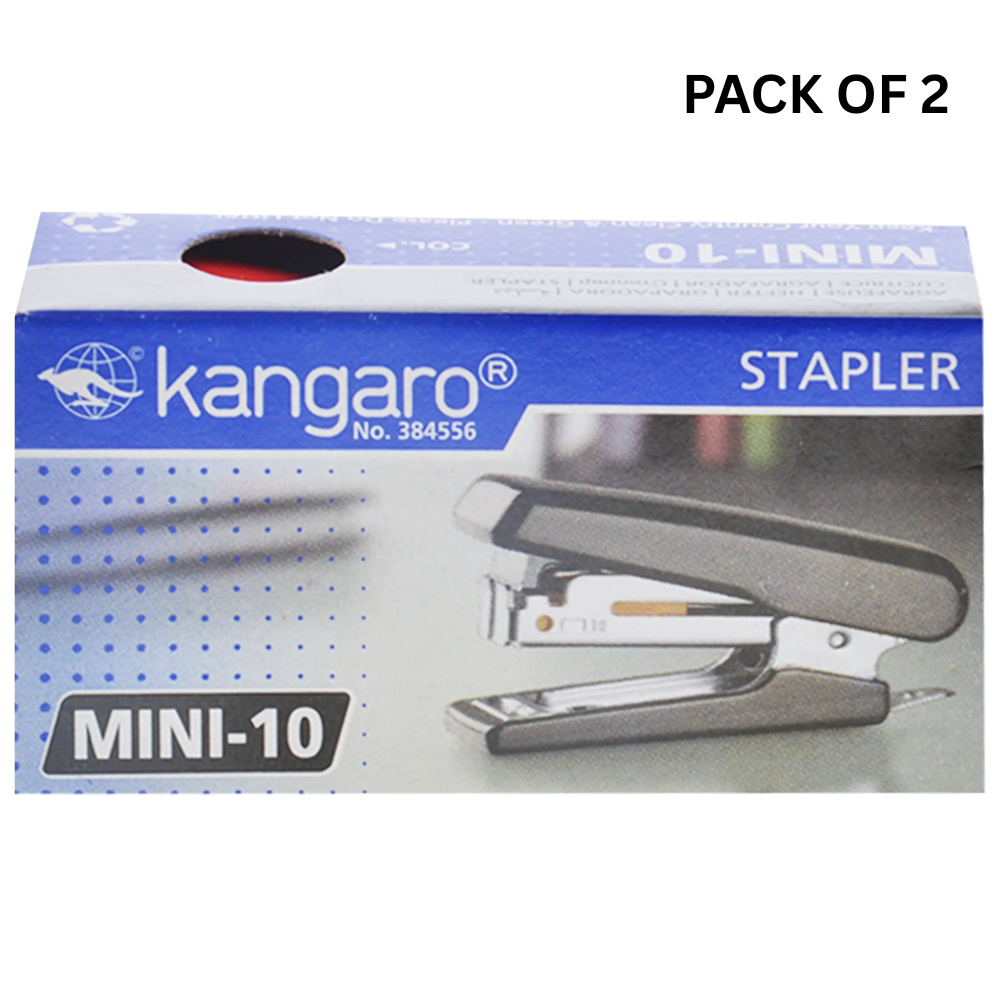 Kangaro MINI-10 Compact Desktop Stapler – Lightweight & Portable Stapler for Home, Office & School Use  pack of 2
