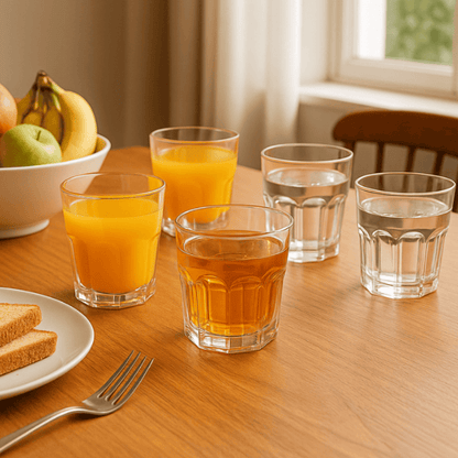 210ml Classic Juice Glass Set of 6 – Heavy Base Tumbler for Water, Juice & Beverages