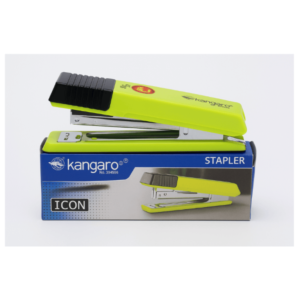 Kangaro ICON Stapler – Heavy-Duty Desktop Stapler with Stylish Neon Body for Office, School & Home Use  pack of 1
