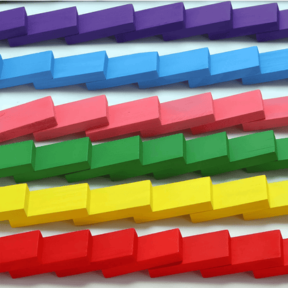Colorful Wooden Rectangle Blocks – 120 Pcs Educational Building Tiles for Kids, Domino Play & Learning Activities