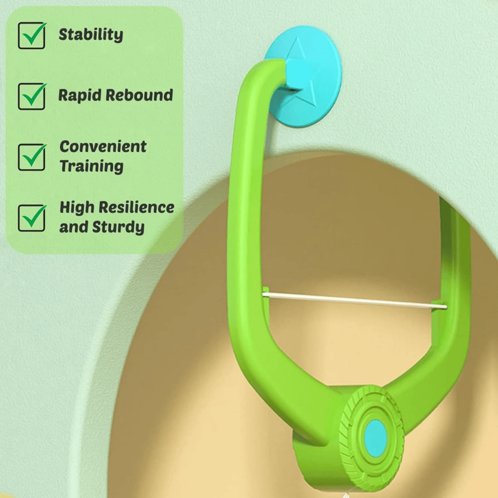 Kids Ping Pong Training Set with Adjustable Elastic String – Indoor Table Tennis Practice Kit with 2 Paddles & 6 Balls