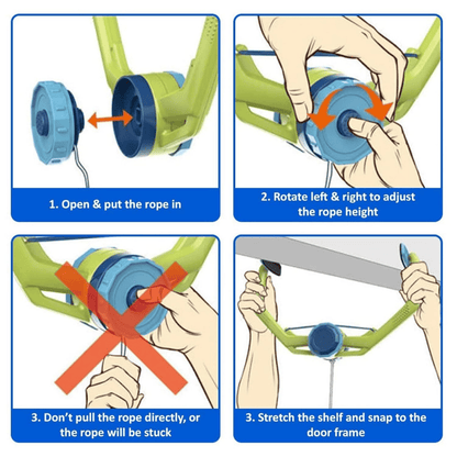 Kids Ping Pong Training Set with Adjustable Elastic String – Indoor Table Tennis Practice Kit with 2 Paddles & 6 Balls