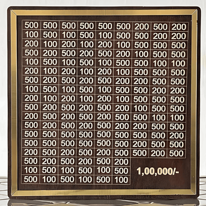 Wooden Money Bank – ₹1,00,000 Savings Challenge Box with Numbered Slots for Smart Saving & Gifting