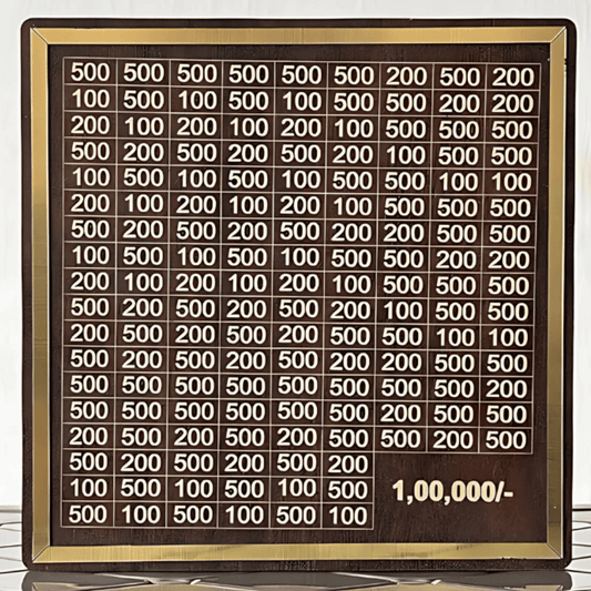 Wooden Money Bank – ₹1,00,000 Savings Challenge Box with Numbered Slots for Smart Saving & Gifting