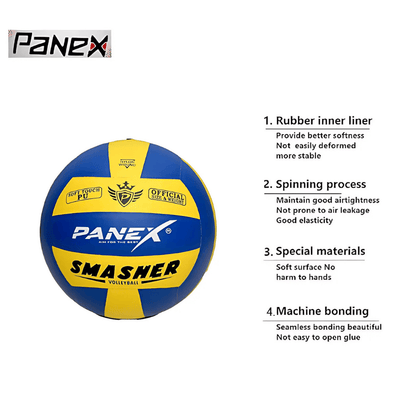 PANEX Smasher Volleyball – Soft Touch PU, Official Size & Weight, Durable Nylon Wound for Indoor & Outdoor Play