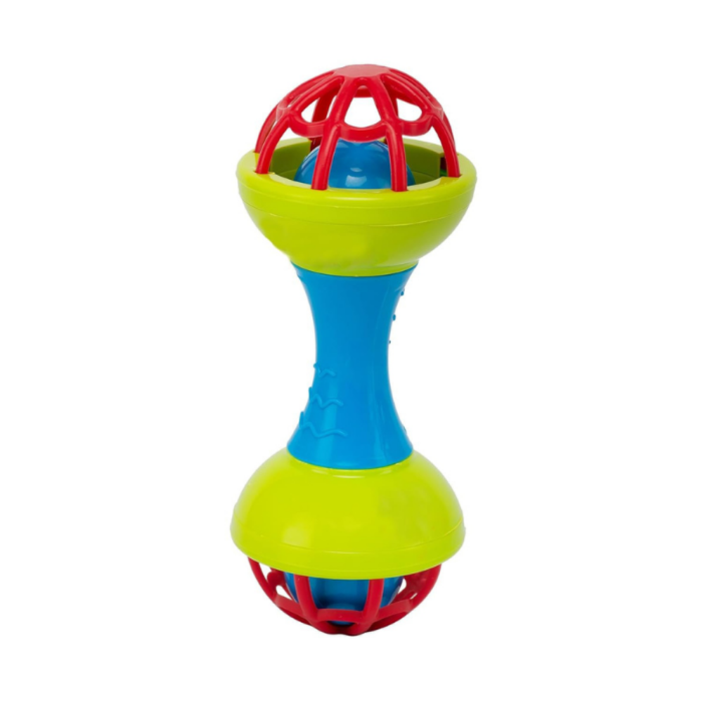 Baby Rattle Toy – Colorful Handheld Infant Rattler with Dual Ball Ends for Sensory Development & Play