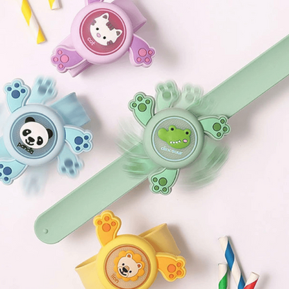 Animal Paw Spinning Bracelet Toy – 360° Rotating Fidget Spinner Wristband for Kids (Cat, Panda, Dinosaur, Lion Designs)