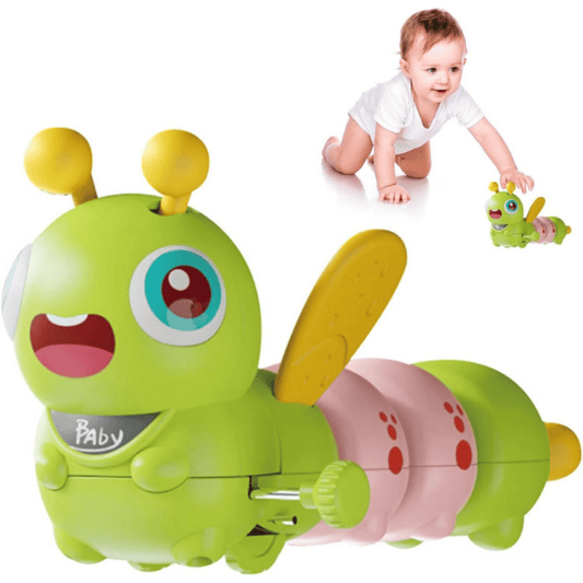Wiggle Wings Baby Crawling Toy – Cute Caterpillar with Moving Wings, Pull-Back Action, and Music for Infant Play & Development