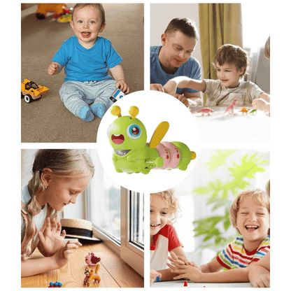 Wiggle Wings Baby Crawling Toy – Cute Caterpillar with Moving Wings, Pull-Back Action, and Music for Infant Play & Development