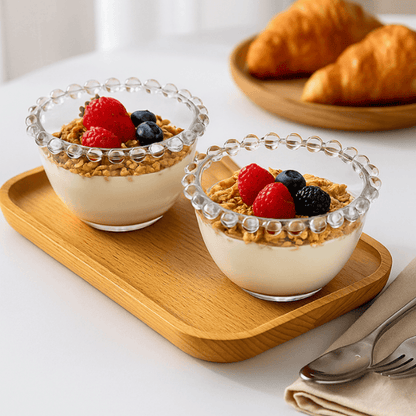 Premium Glass Bowl Set – 2 Pieces (3.5 Inch) – Elegant Dessert, Cereal & Snack Serving Bowls BL-4829