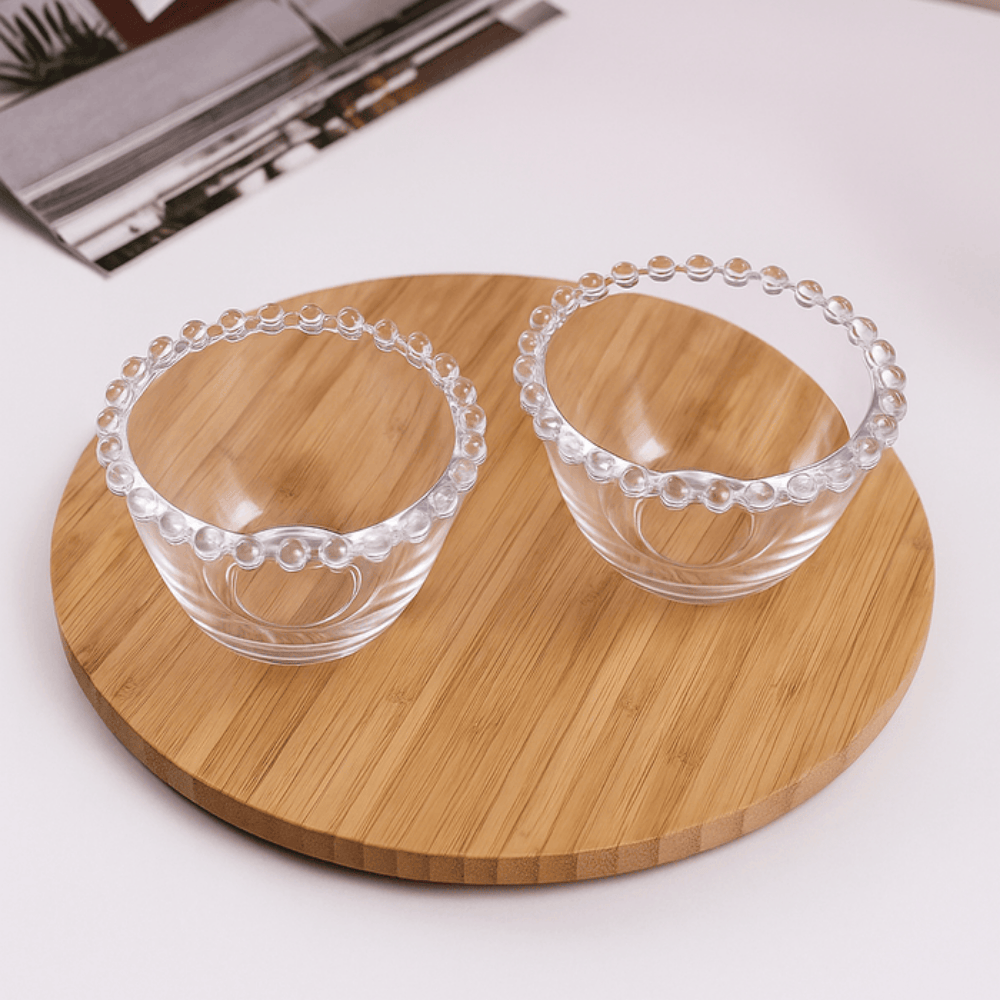 Premium Glass Bowl Set – 2 Pieces (3.5 Inch) – Elegant Dessert, Cereal & Snack Serving Bowls BL-4829