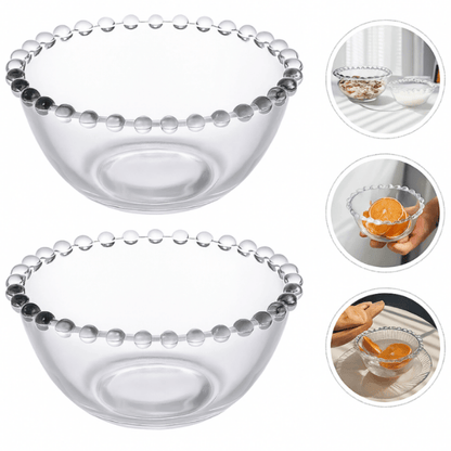 Premium Glass Bowl Set – 2 Pieces (3.5 Inch) – Elegant Dessert, Cereal & Snack Serving Bowls BL-4829