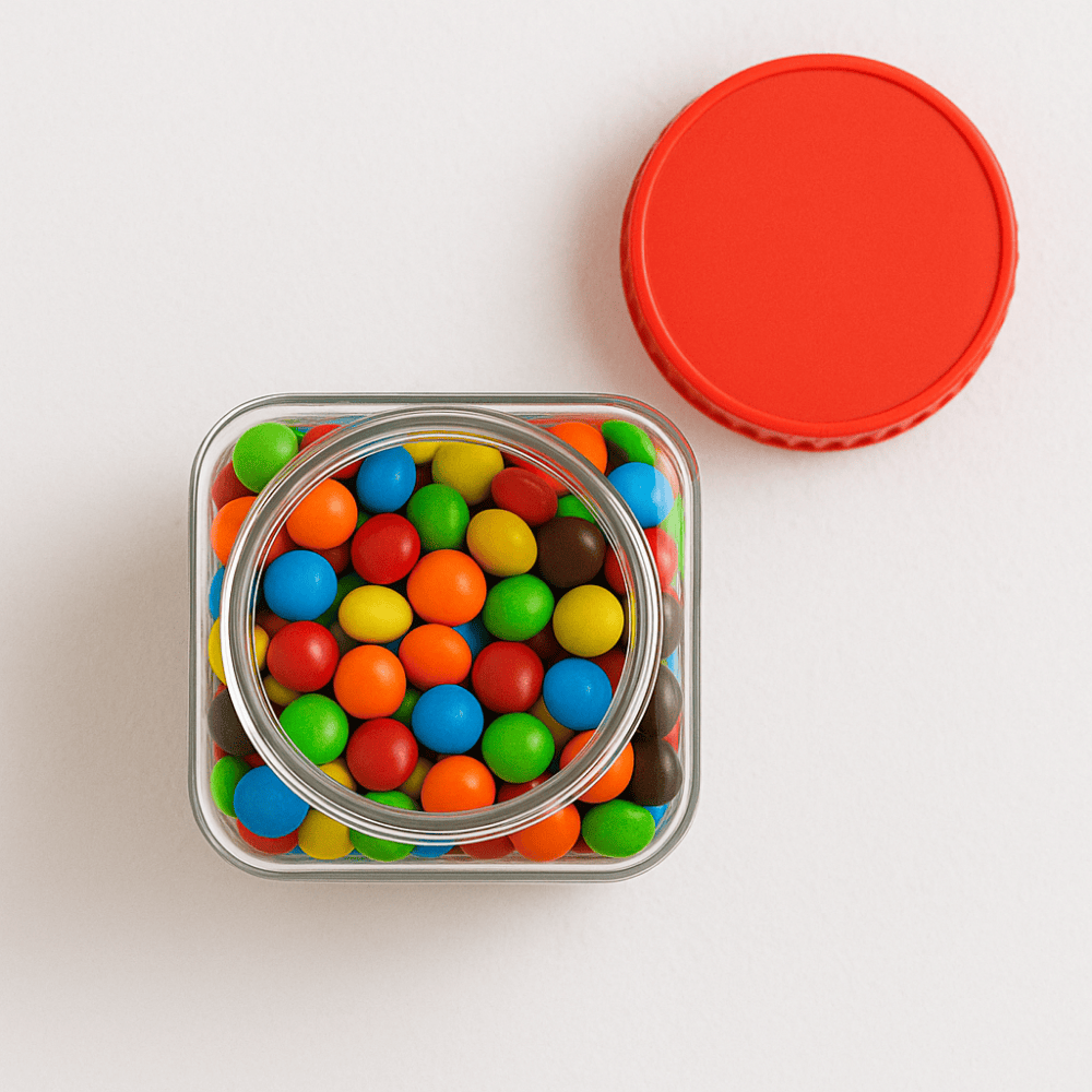 Yera 1kg Square Glass Storage Jar with Red  Cap – Airtight Kitchen Container