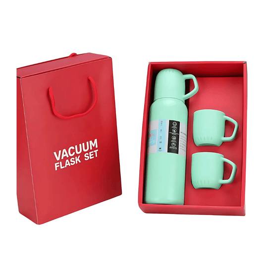 Premium Vacuum Flask Bottle Set DLX – 1L Insulated Bottle with 2 Cups & Gift Box