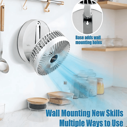 Portable Folding Fan – Adjustable Height, Rechargeable Table & Floor Fan with Quiet Operation for Home, Office & Travel