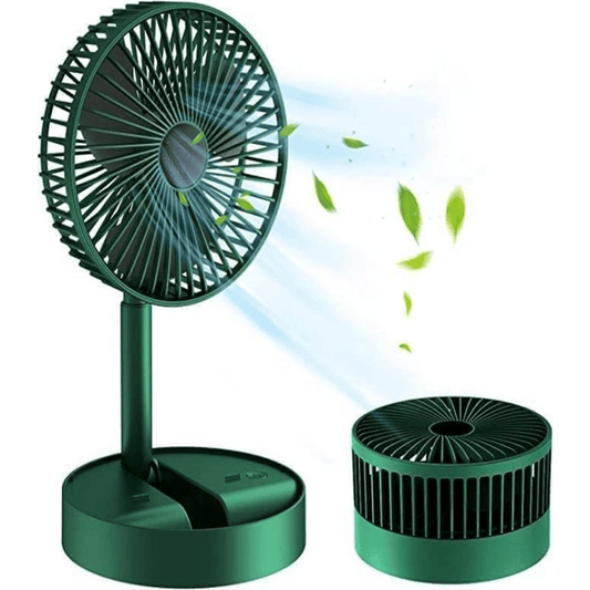 Portable Folding Fan – Adjustable Height, Rechargeable Table & Floor Fan with Quiet Operation for Home, Office & Travel