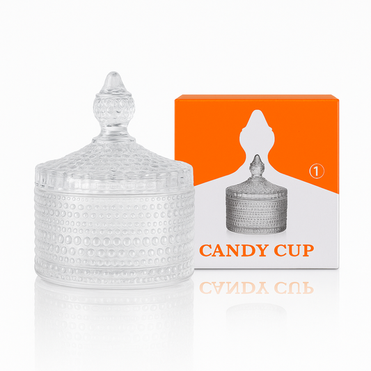 Premium 160 ml Glass Candy Jar with Lid – Decorative Bubble Embossed Storage Container for Sweets, Dry Fruits & Kitchen Décor